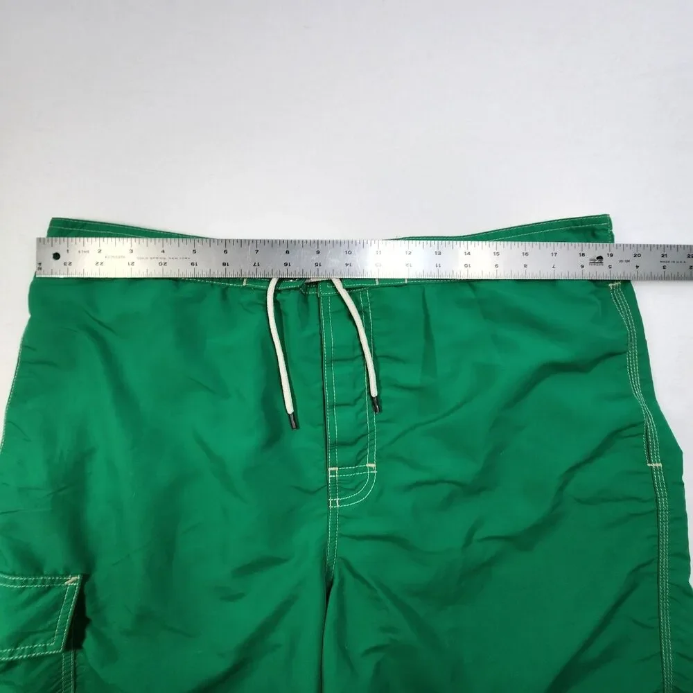 Polo Ralph Lauren Swim Shorts Men's 2XL Green Board Trunks Pockets Mesh Lined
